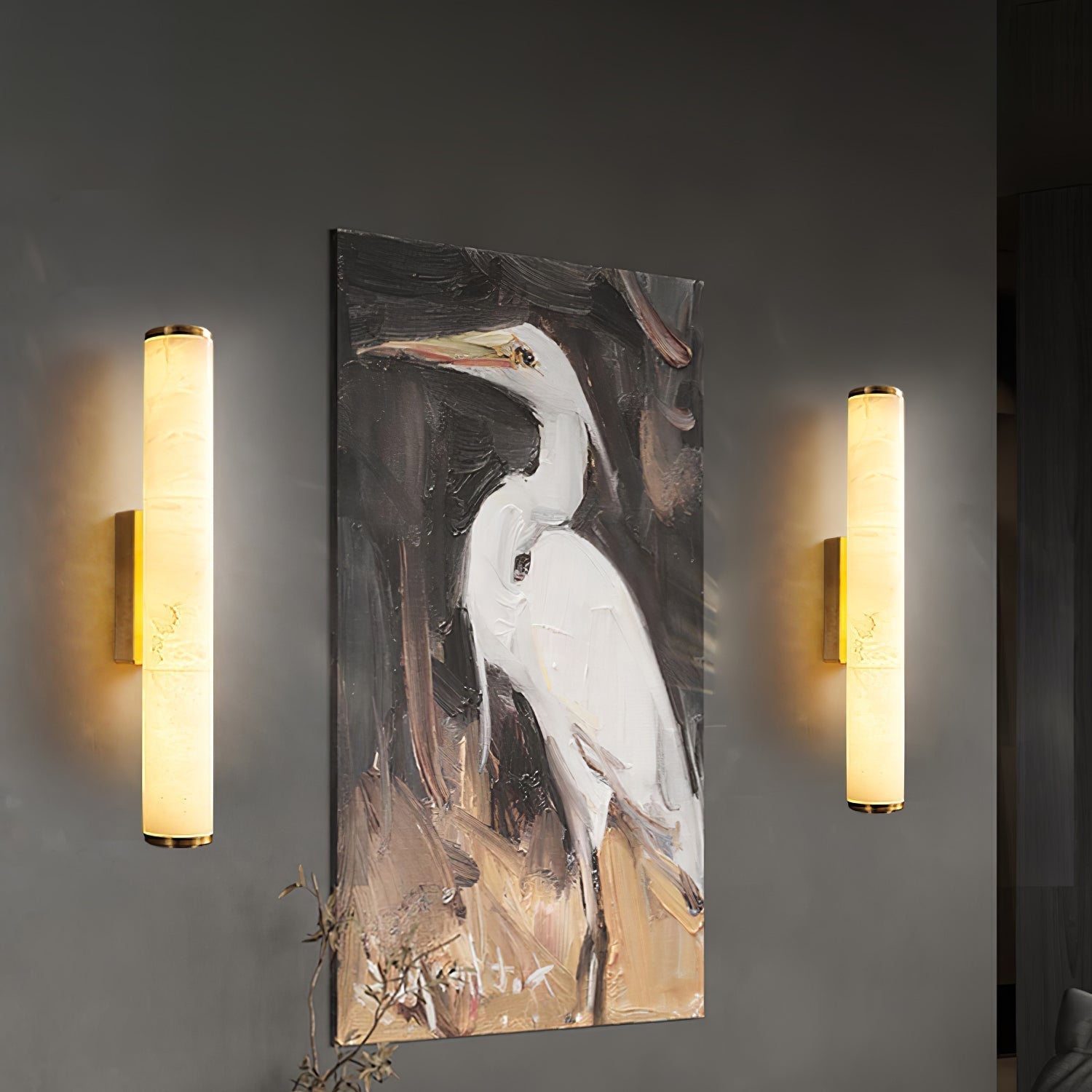 Marble Wall Sconce with Modern LED Glow