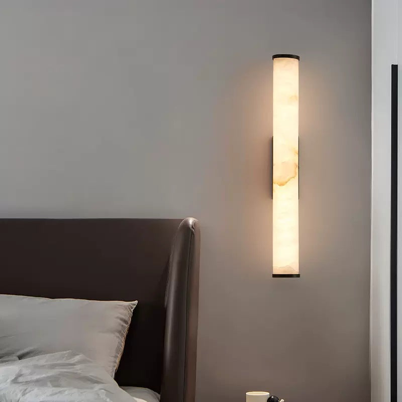 Marble Wall Sconce with Modern LED Glow