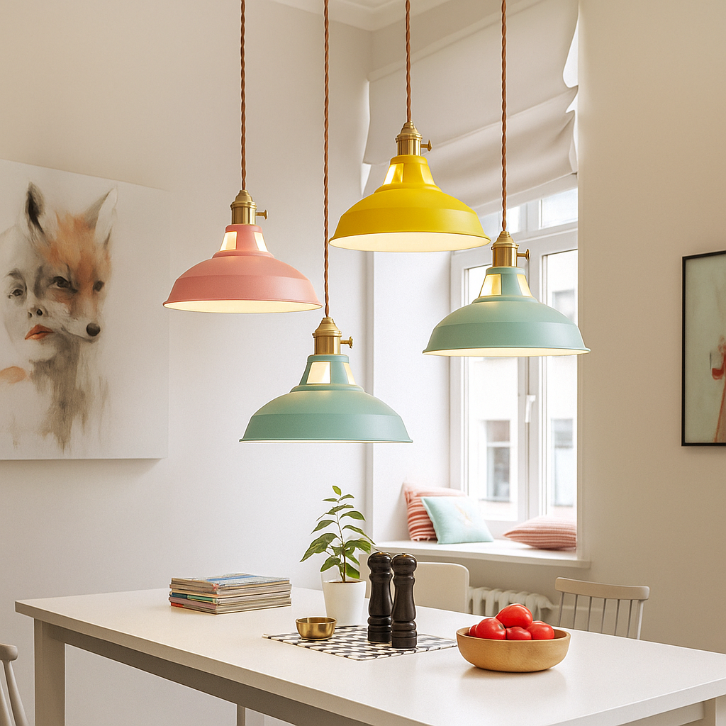 Metal Pendant Light with Dome Shade