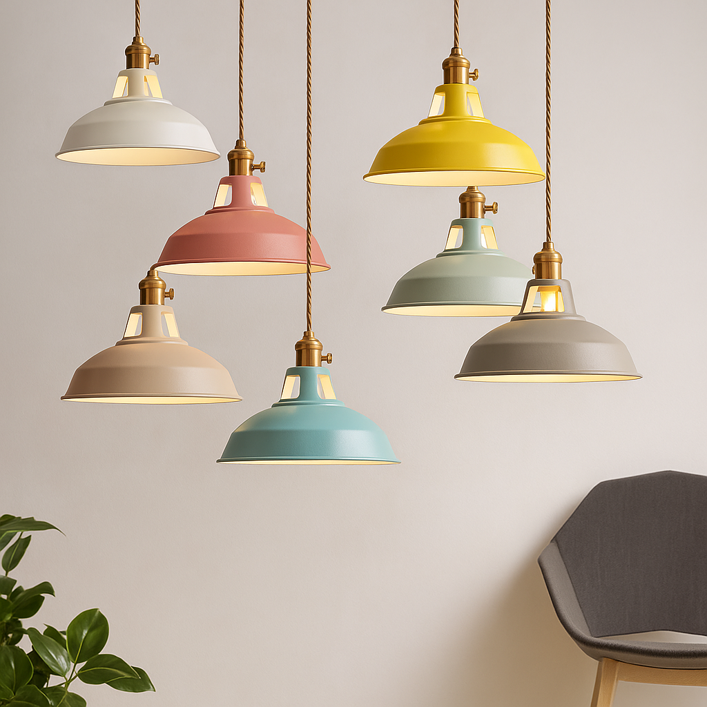 Metal Pendant Light with Dome Shade