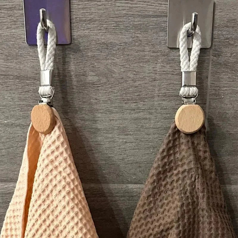 Metal Towel Clip with Rope Loop Hanging Design