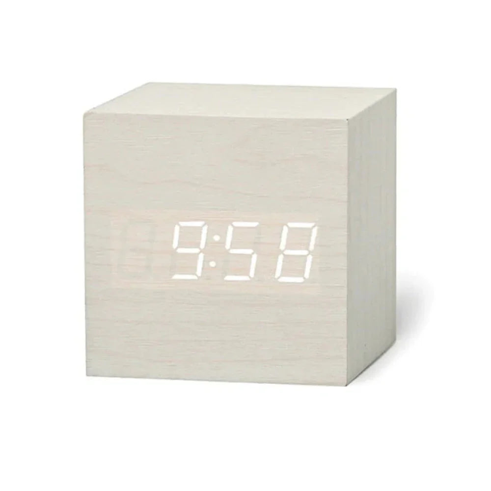 Mini Alarm Clock with LED Display Cube Design