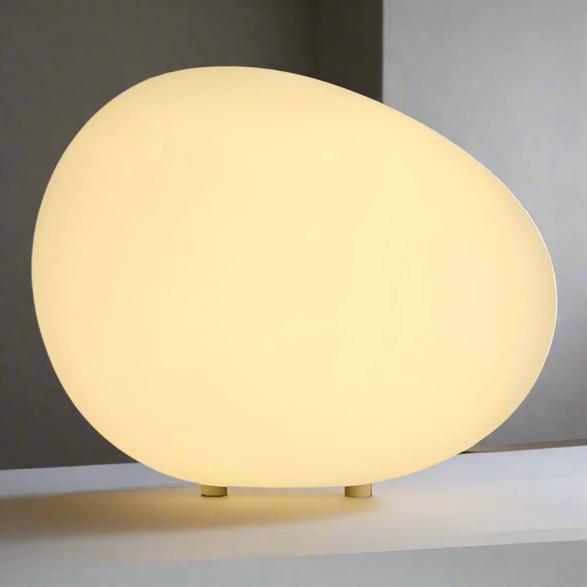 Minimal White Table Lamp with Soft Glow Design