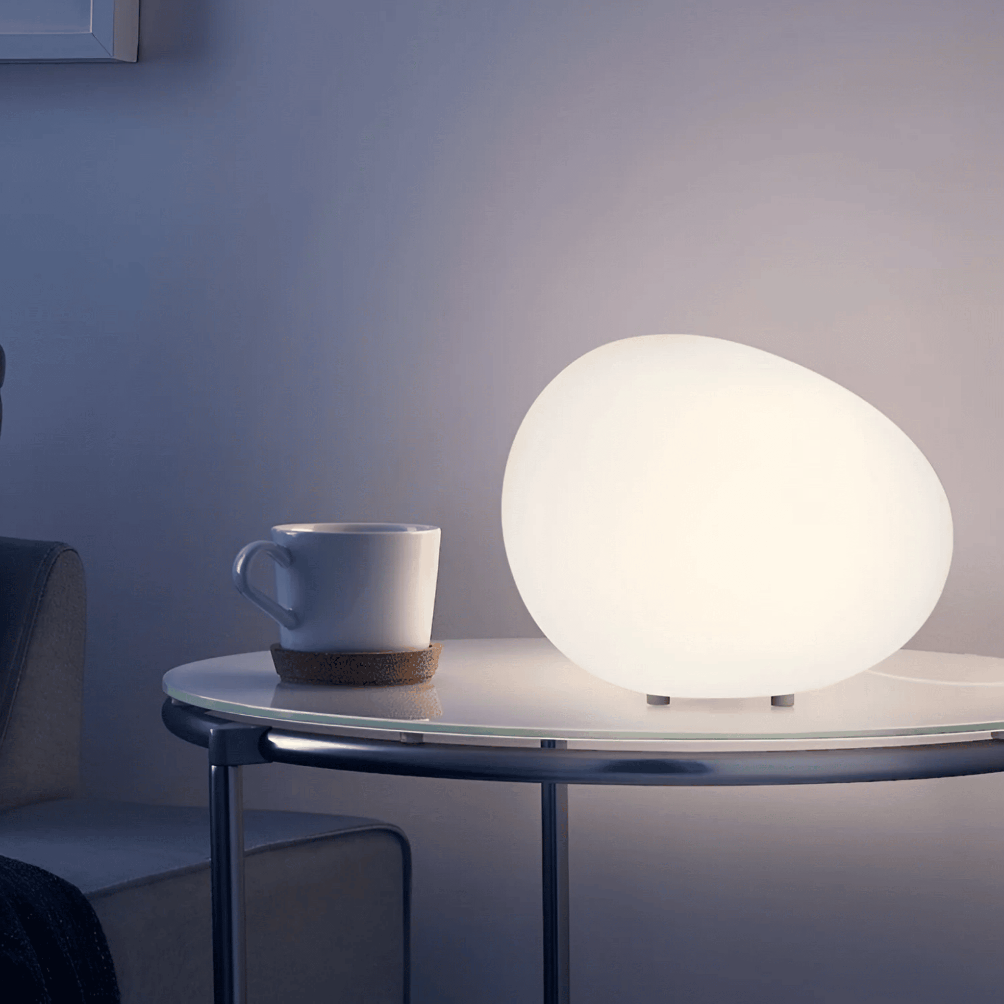 Minimal White Table Lamp with Soft Glow Design