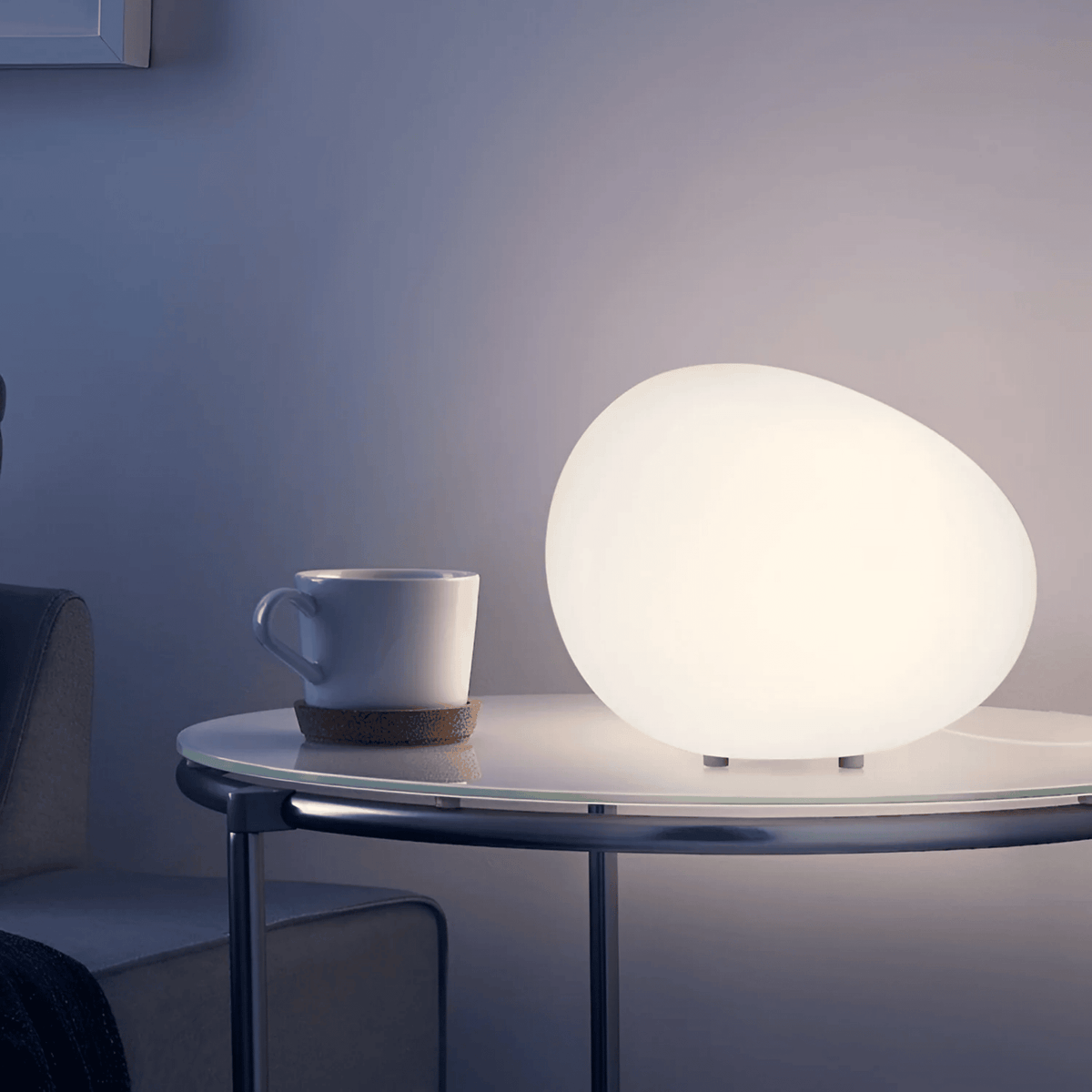 Minimal White Table Lamp with Soft Glow Design