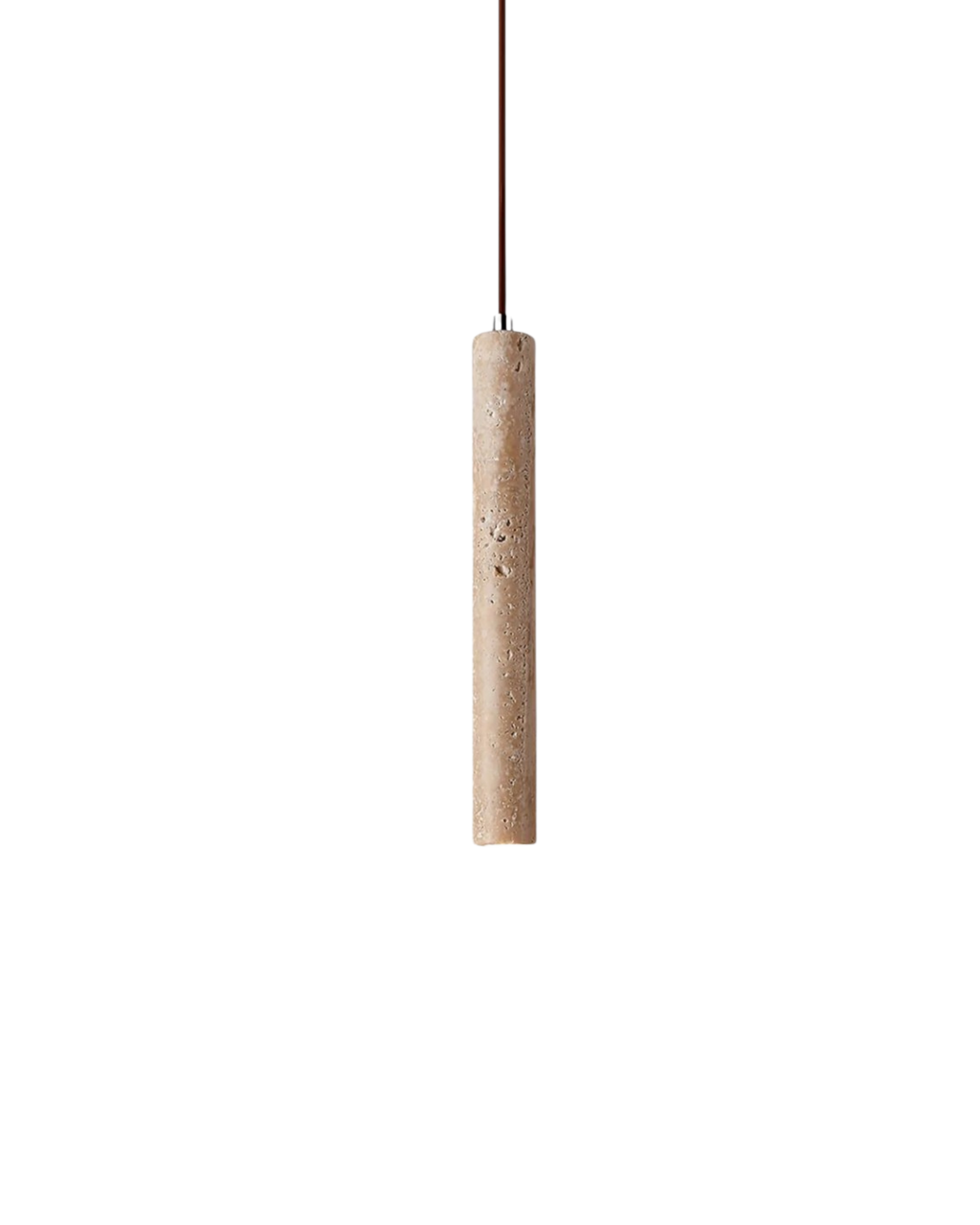 Minimalist Travertine Pendant Light with Natural Stone Cylinder