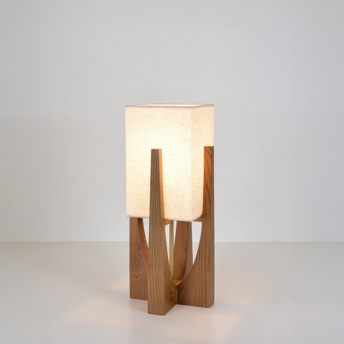 Minimalist Wood Frame Fabric Shade Lamp