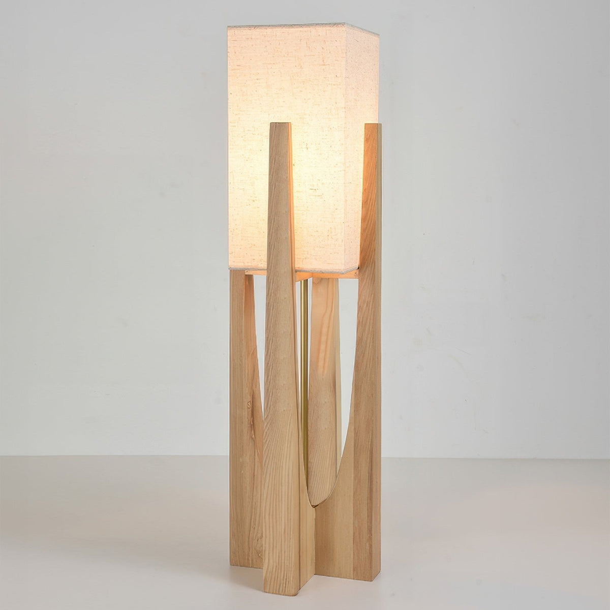 Minimalist Wood Frame Fabric Shade Lamp