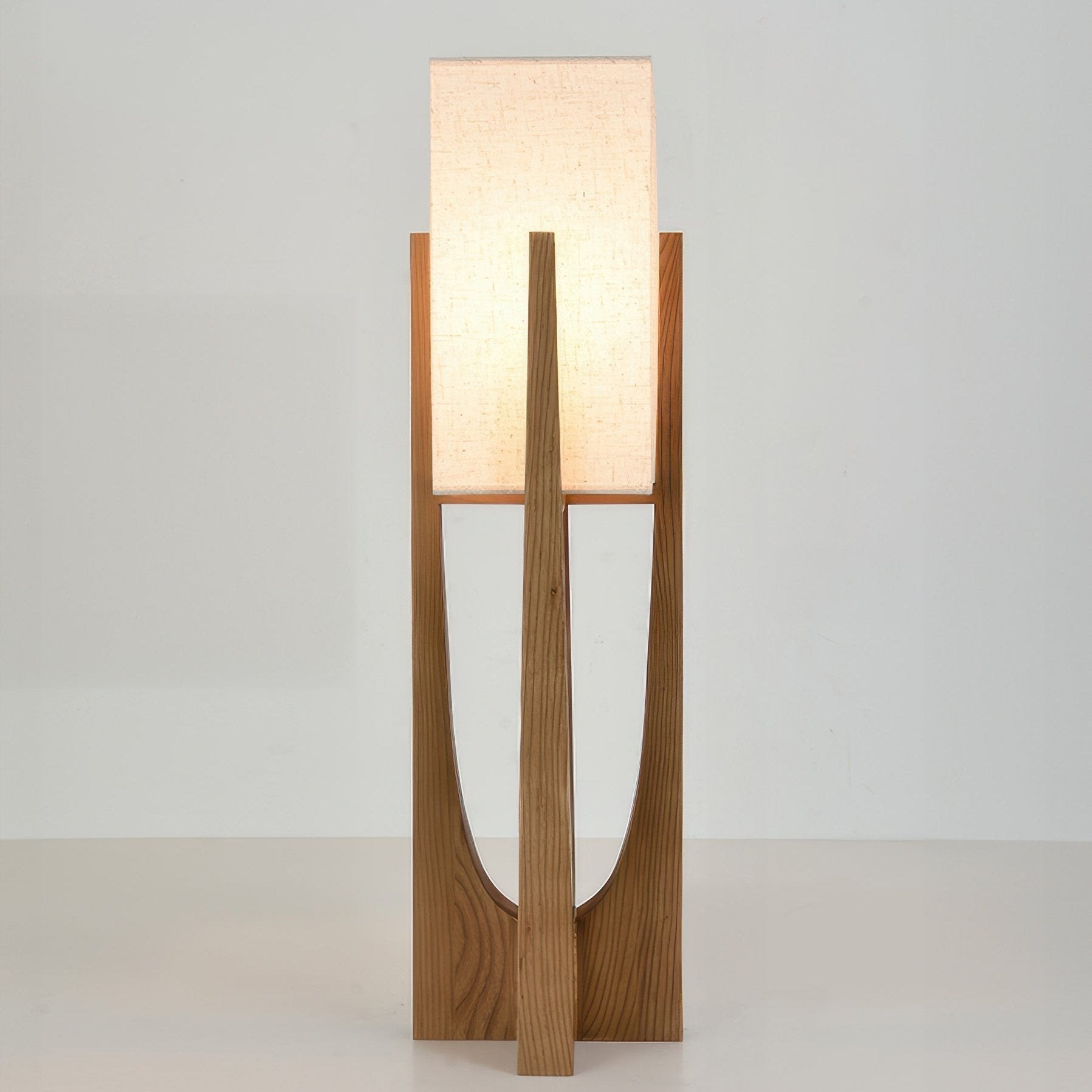 Minimalist Wood Frame Fabric Shade Lamp