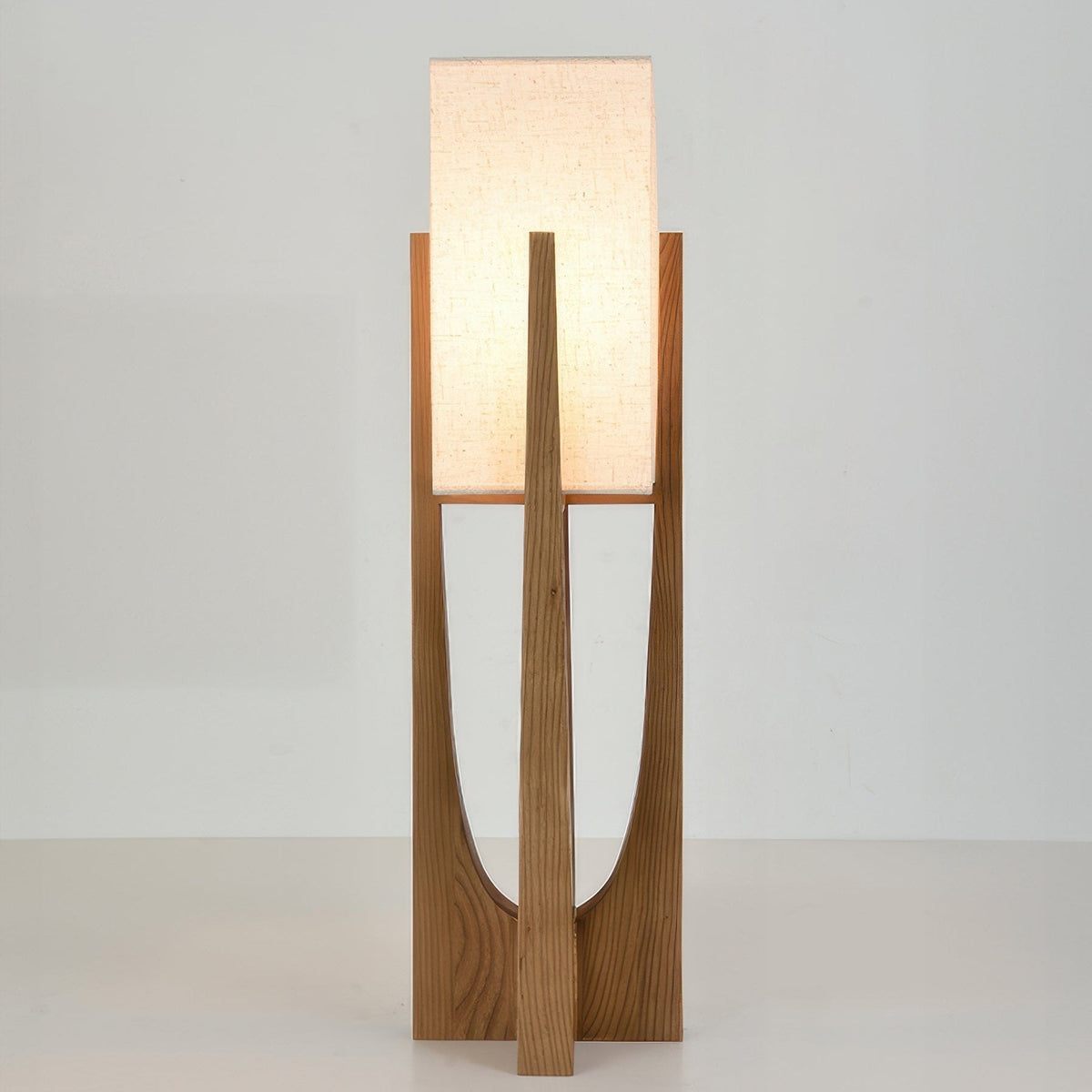 Minimalist Wood Frame Fabric Shade Lamp