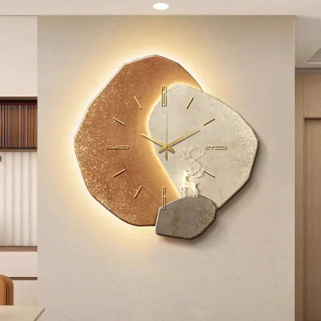 Modern Abstract Wall Clock with LED Backlight