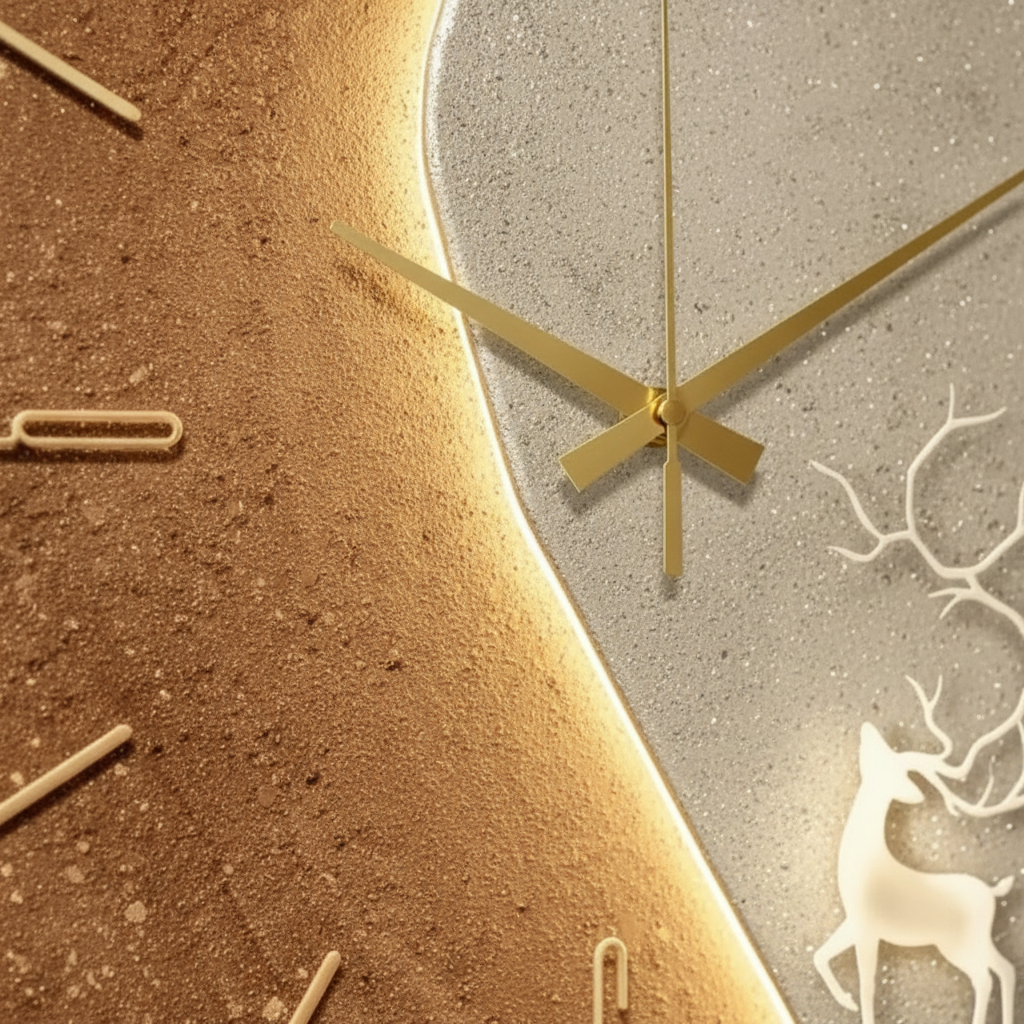 Modern Abstract Wall Clock with LED Backlight