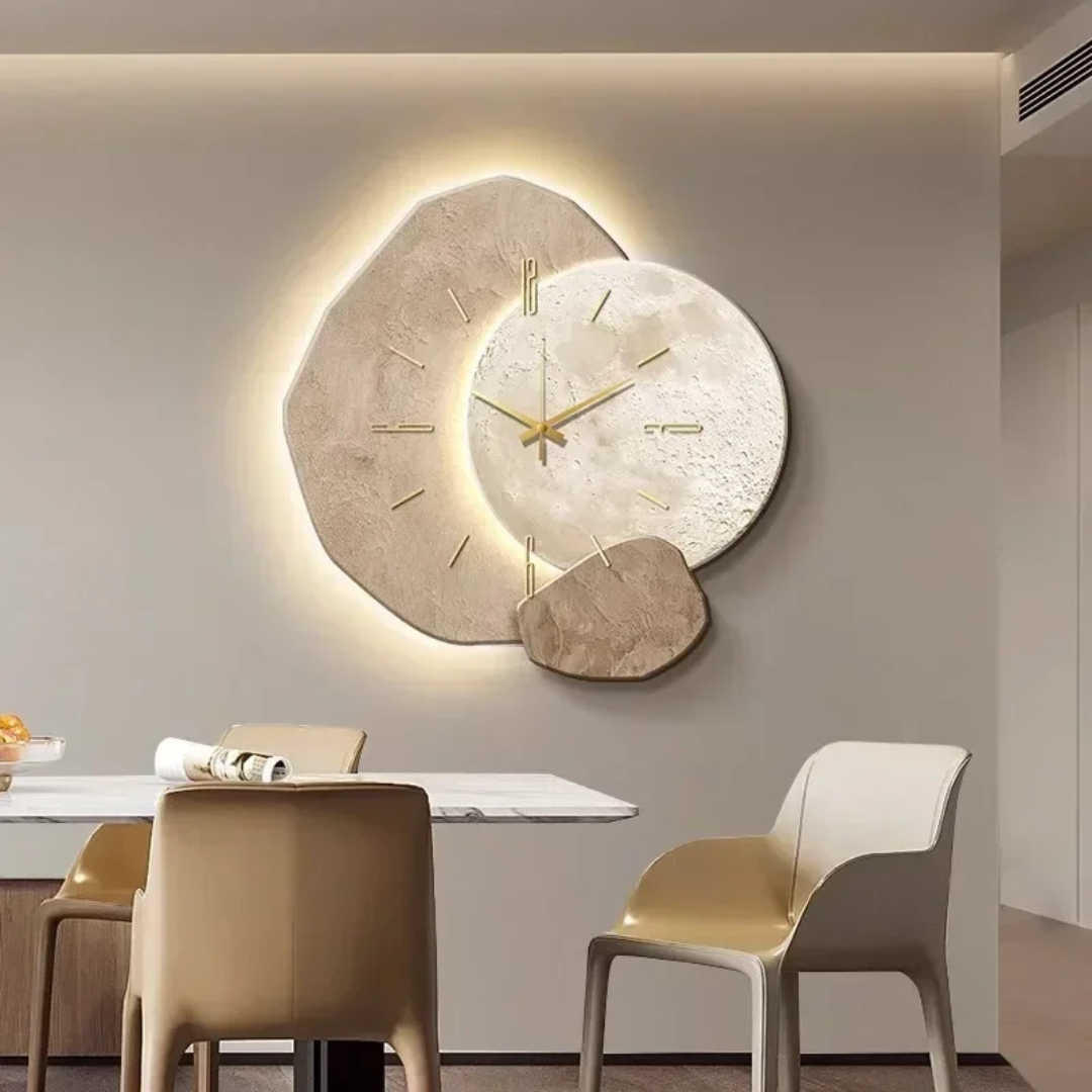 Modern Abstract Wall Clock with LED Backlight