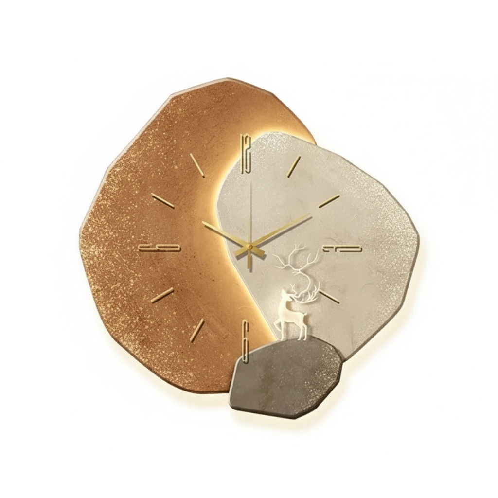 Modern Abstract Wall Clock with LED Backlight