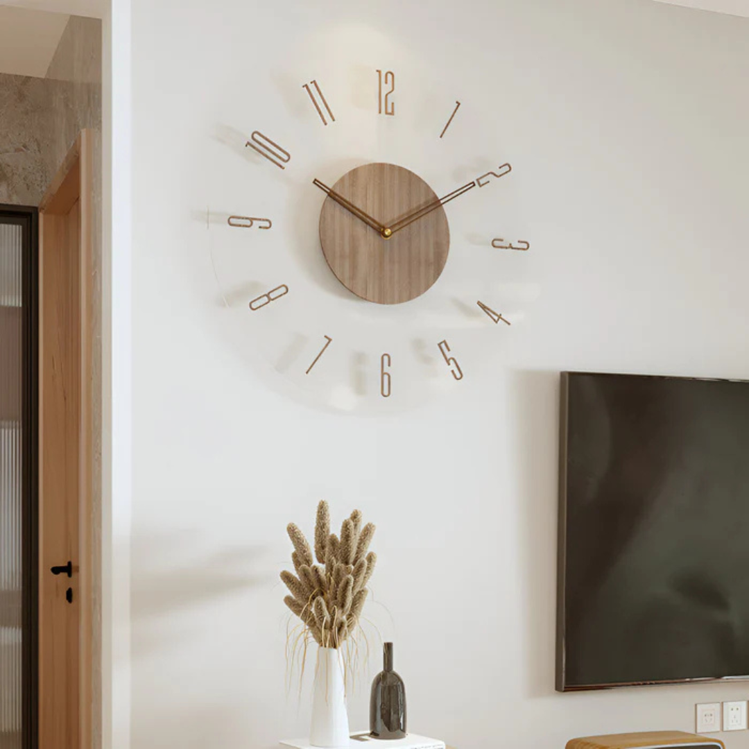 Modern Acrylic Wood Wall Clock