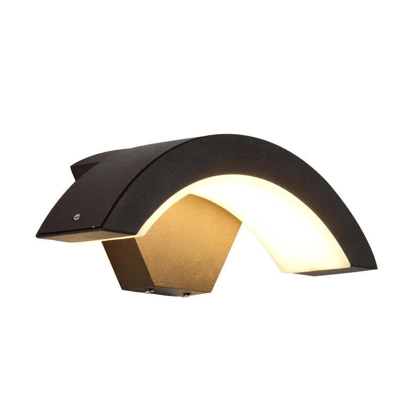 Modern Arc Outdoor Wall Light with Motion Sensor