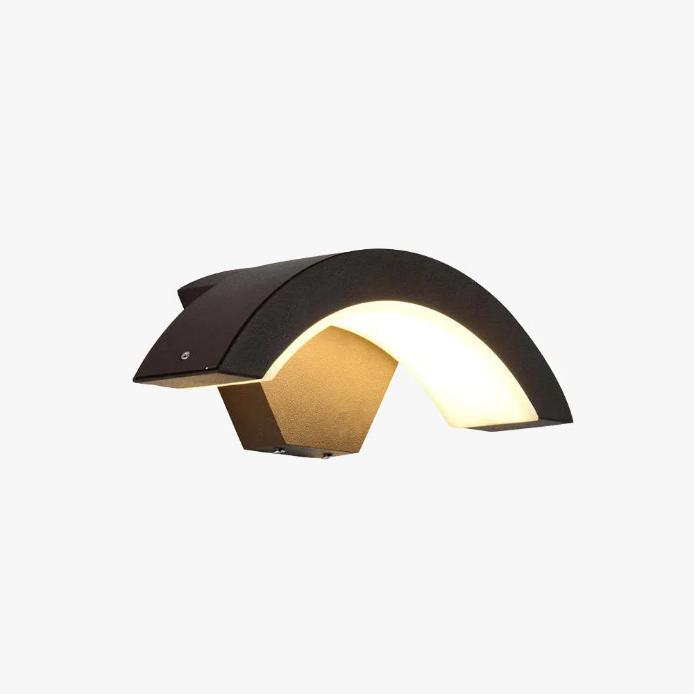 Modern Arc Outdoor Wall Light with Motion Sensor