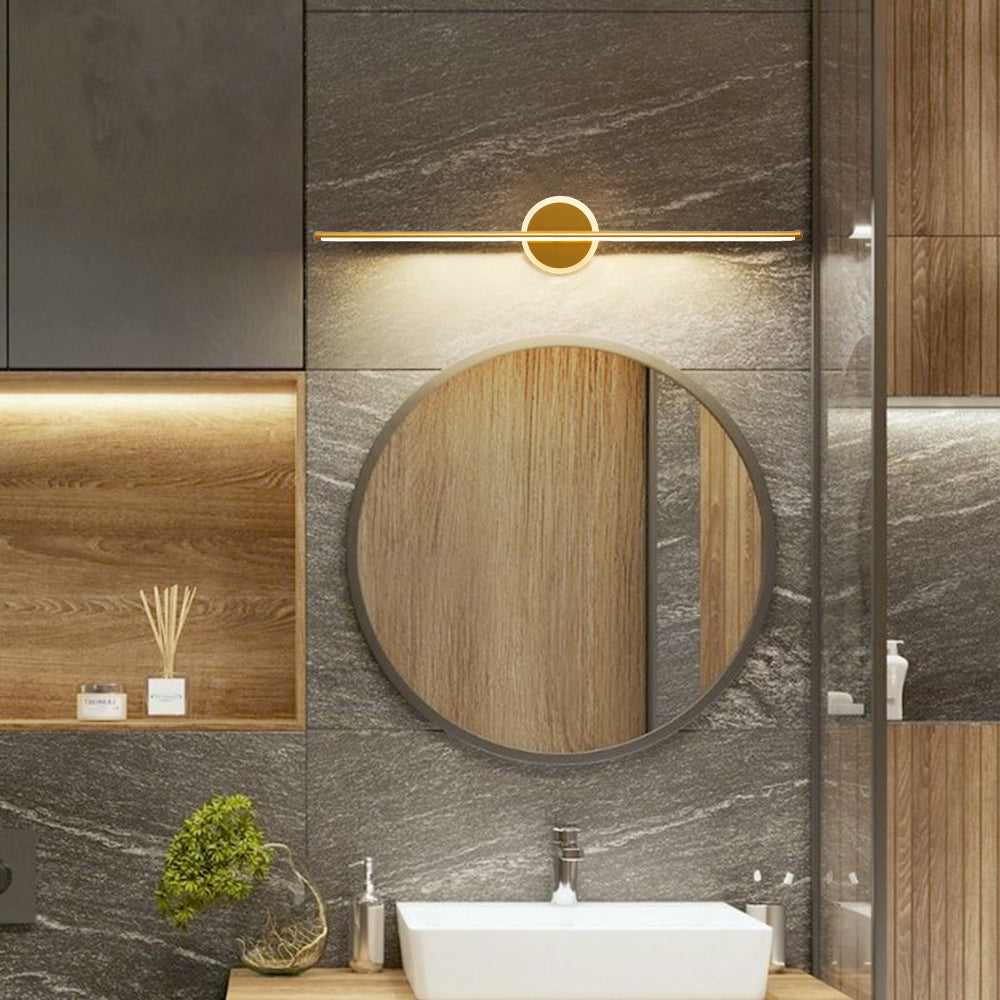 Modern Black Vanity Mirror Wall Light with LED Bar