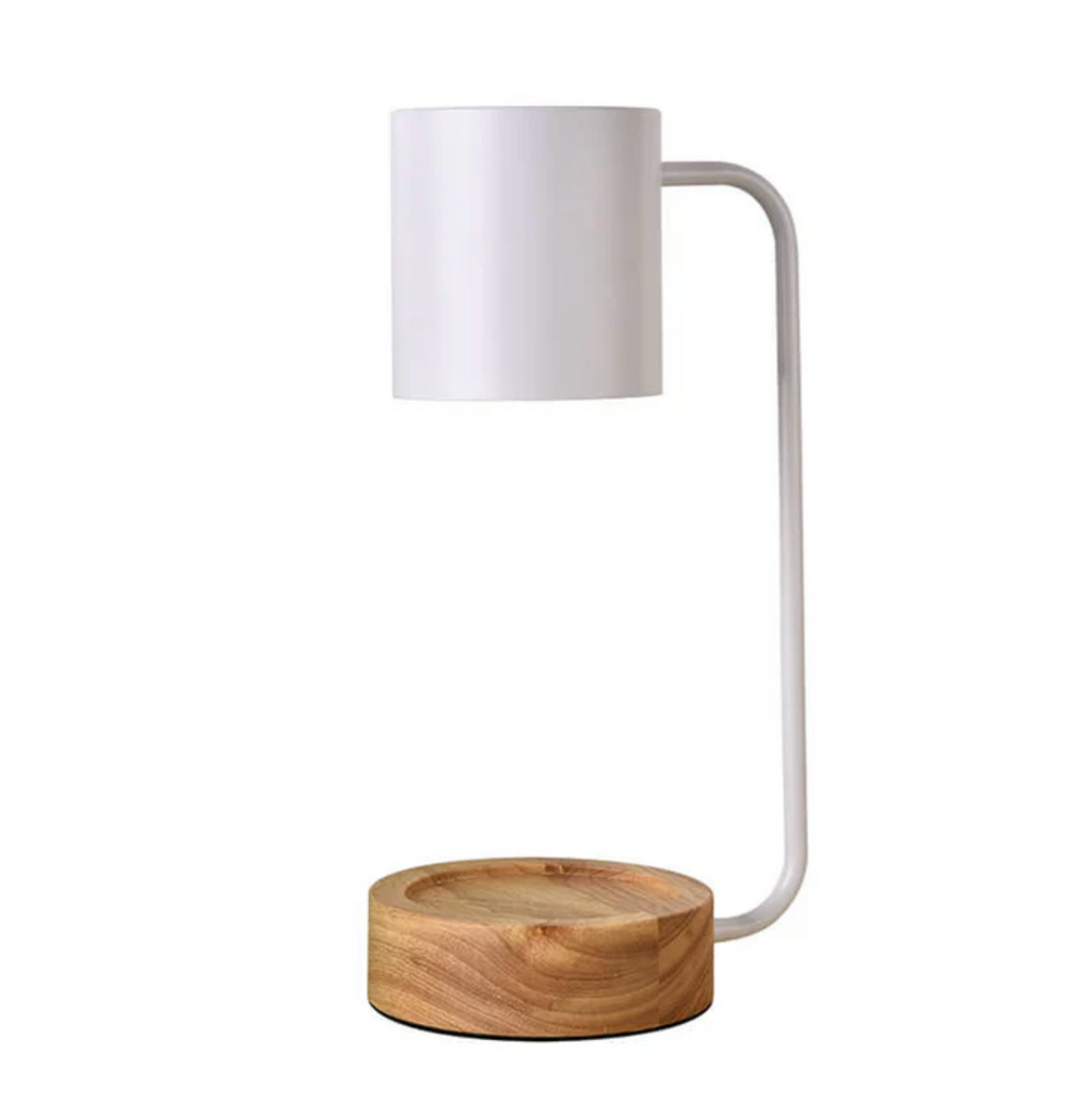 Modern Candle Warmer Lamp with Wooden Base