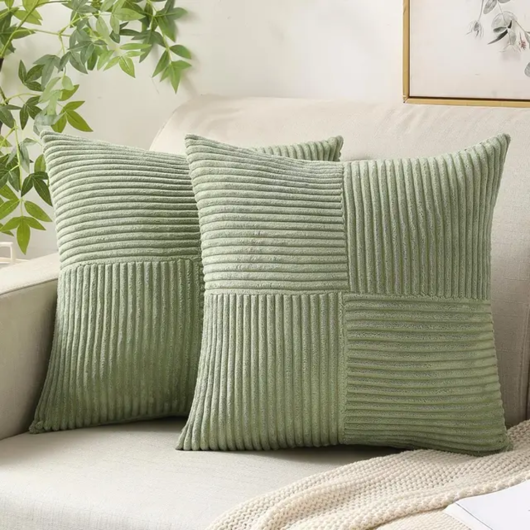 Modern Corduroy Patchwork Cushion Cover for Cozy Interiors