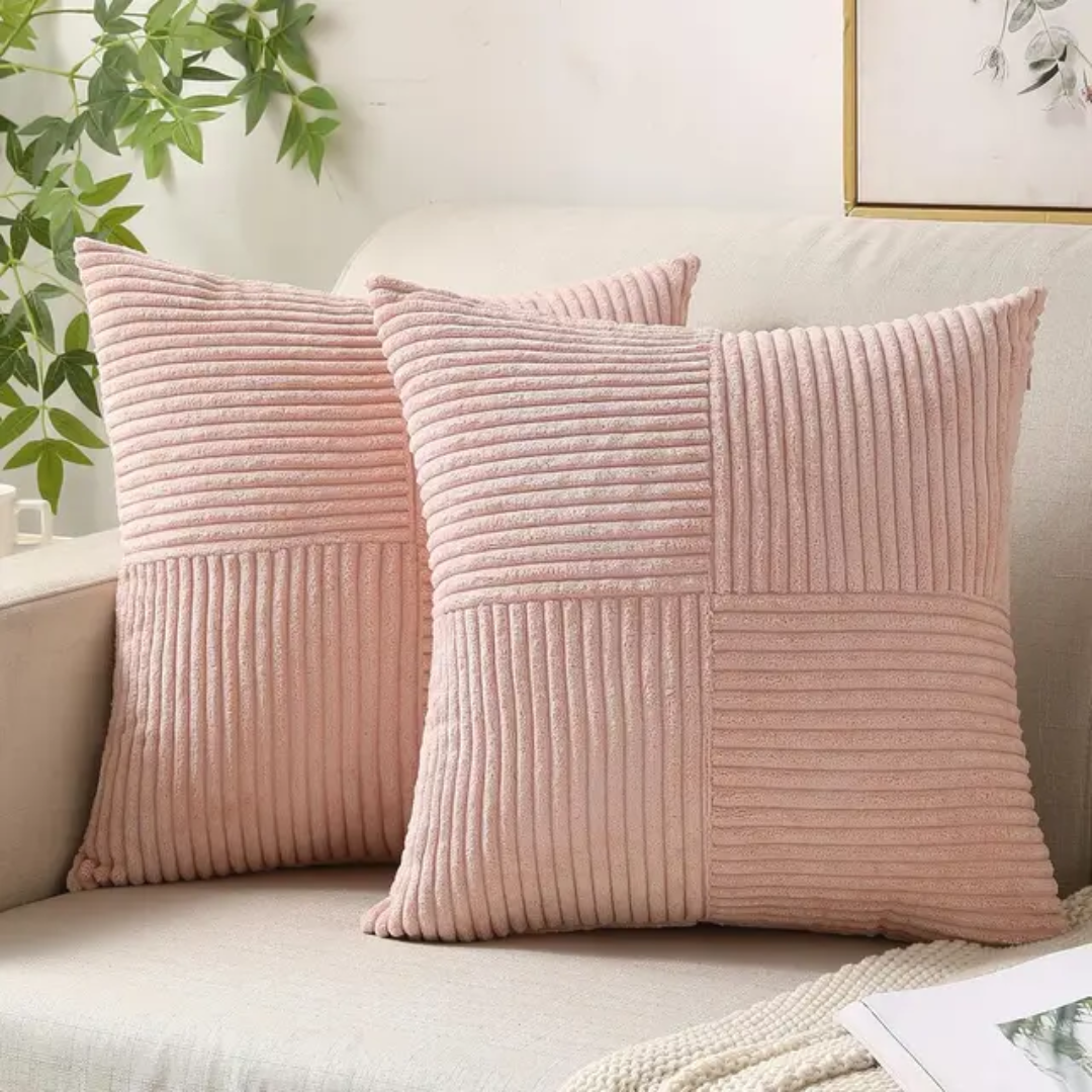 Modern Corduroy Patchwork Cushion Cover for Cozy Interiors