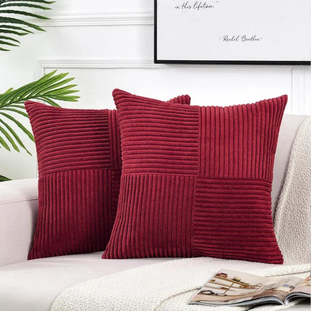 Modern Corduroy Patchwork Cushion Cover for Cozy Interiors