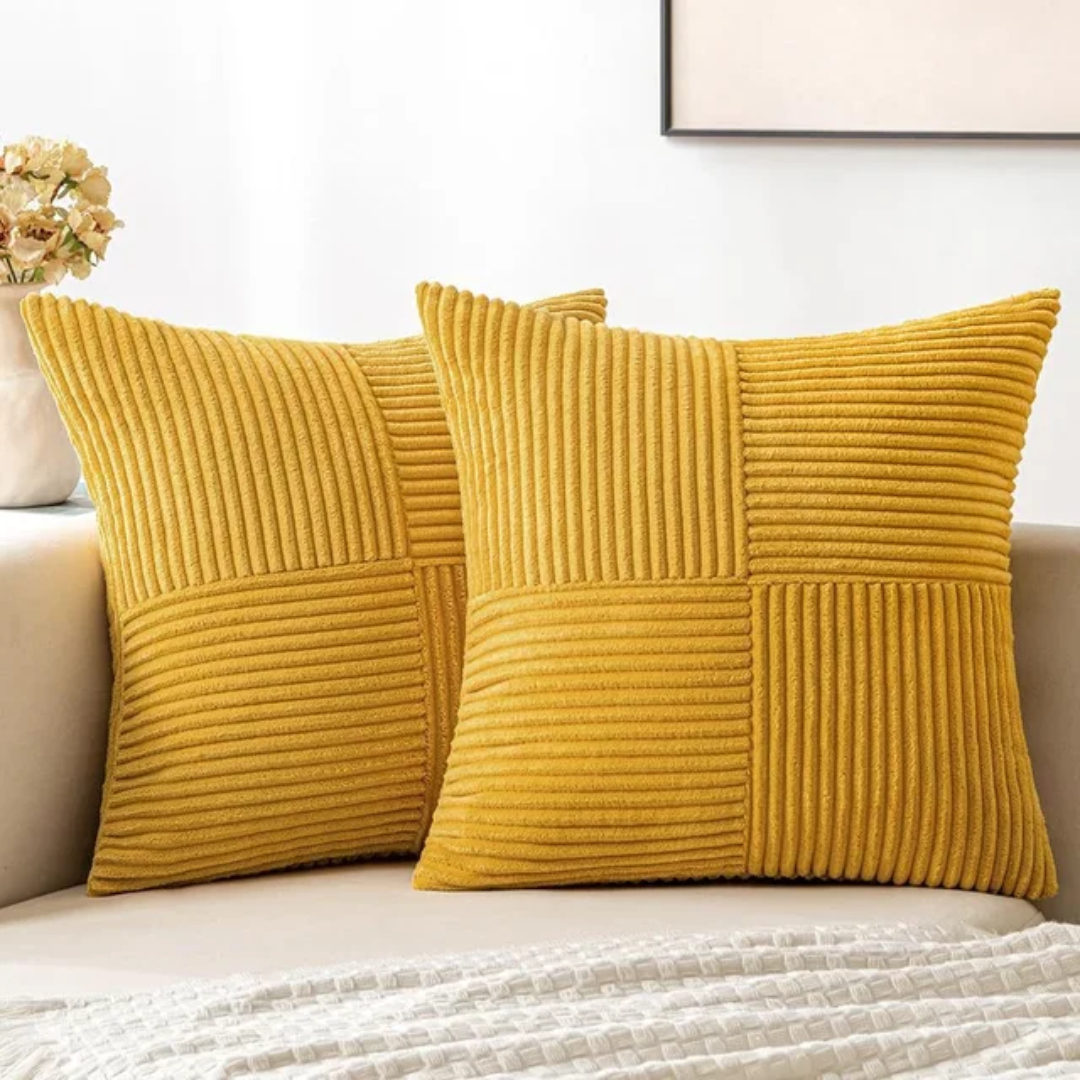 Modern Corduroy Patchwork Cushion Cover for Cozy Interiors