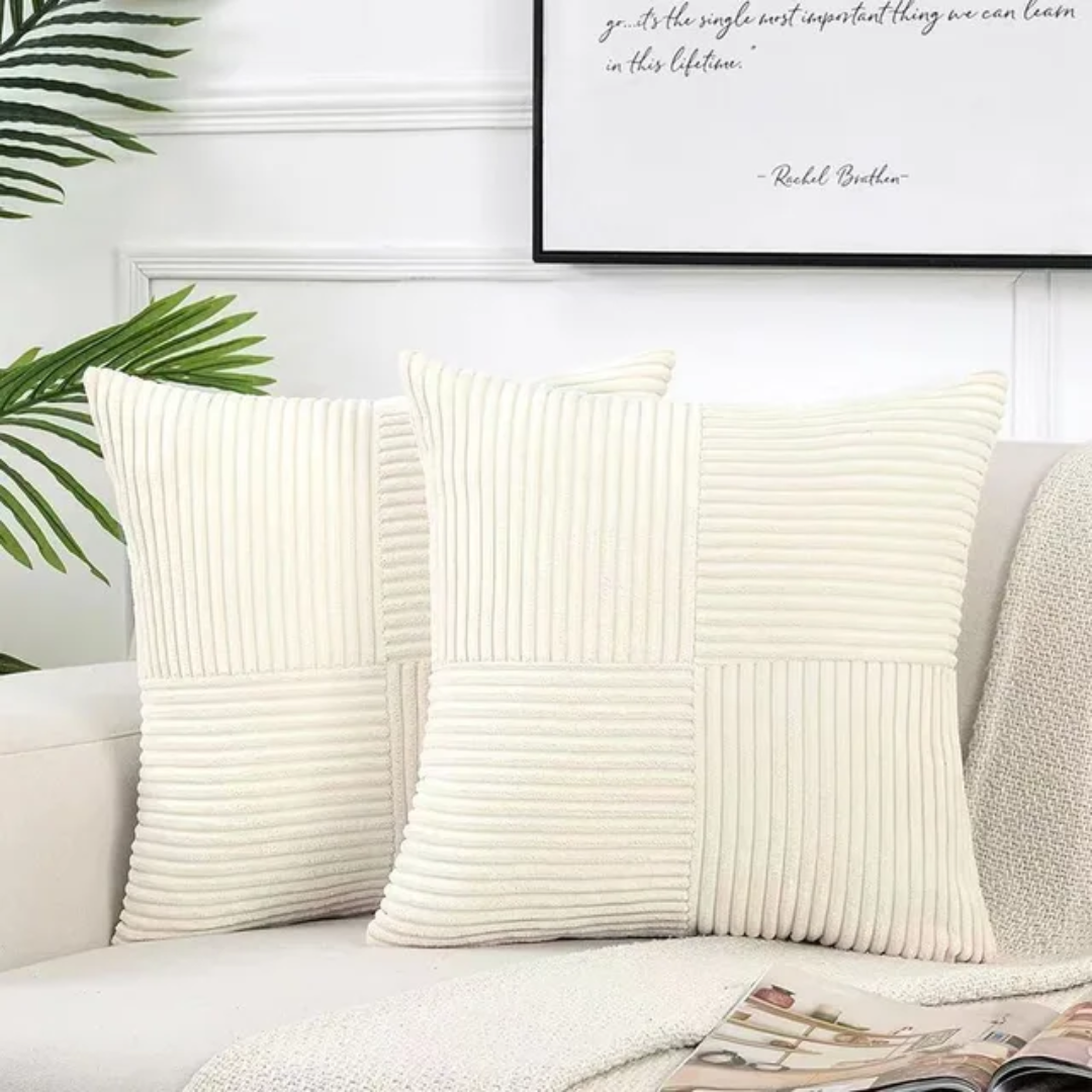 Modern Corduroy Patchwork Cushion Cover for Cozy Interiors