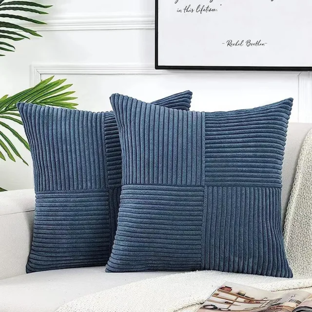 Modern Corduroy Patchwork Cushion Cover for Cozy Interiors