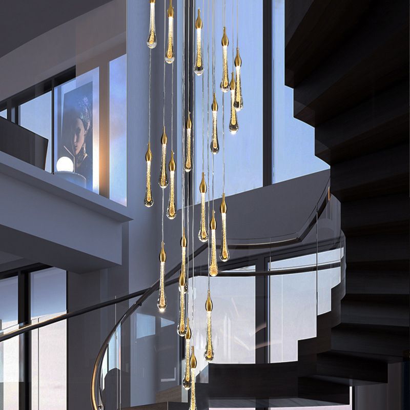 Modern Teardrop Crystal Lights Chandelier with Gold Finish