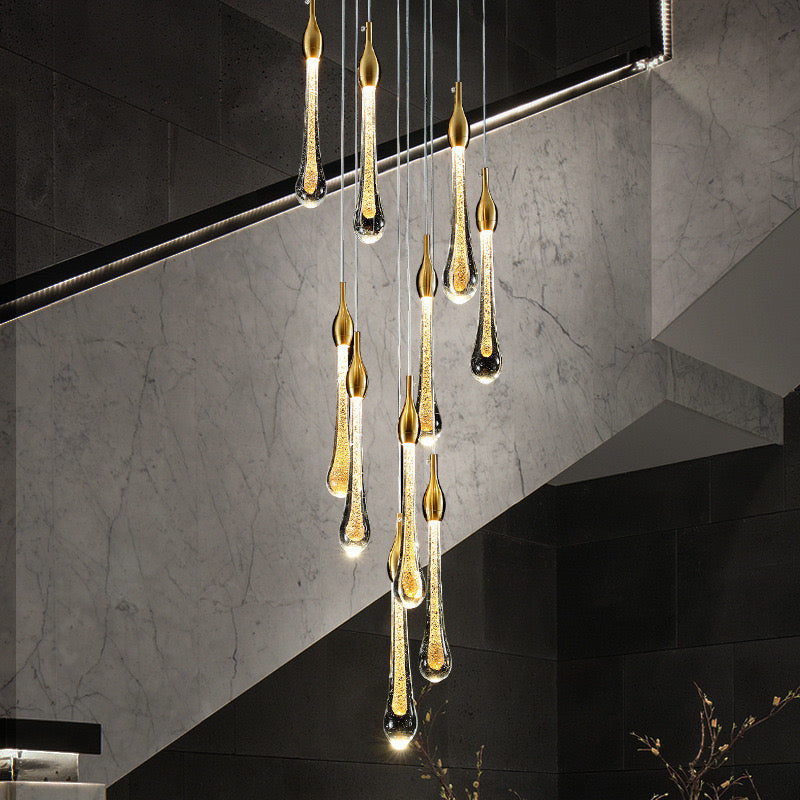 Modern Teardrop Crystal Lights Chandelier with Gold Finish