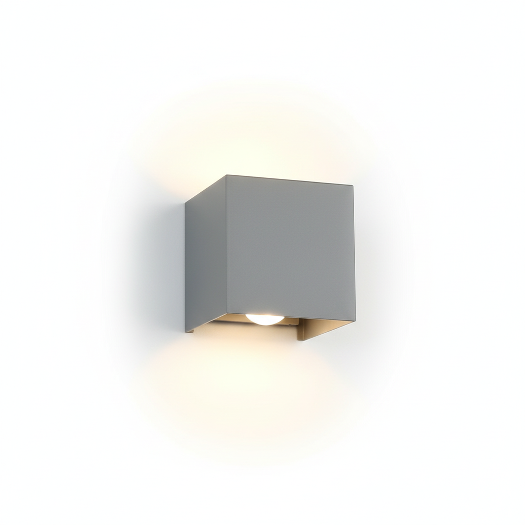 Modern Cube Garden Wall Light with Motion LED