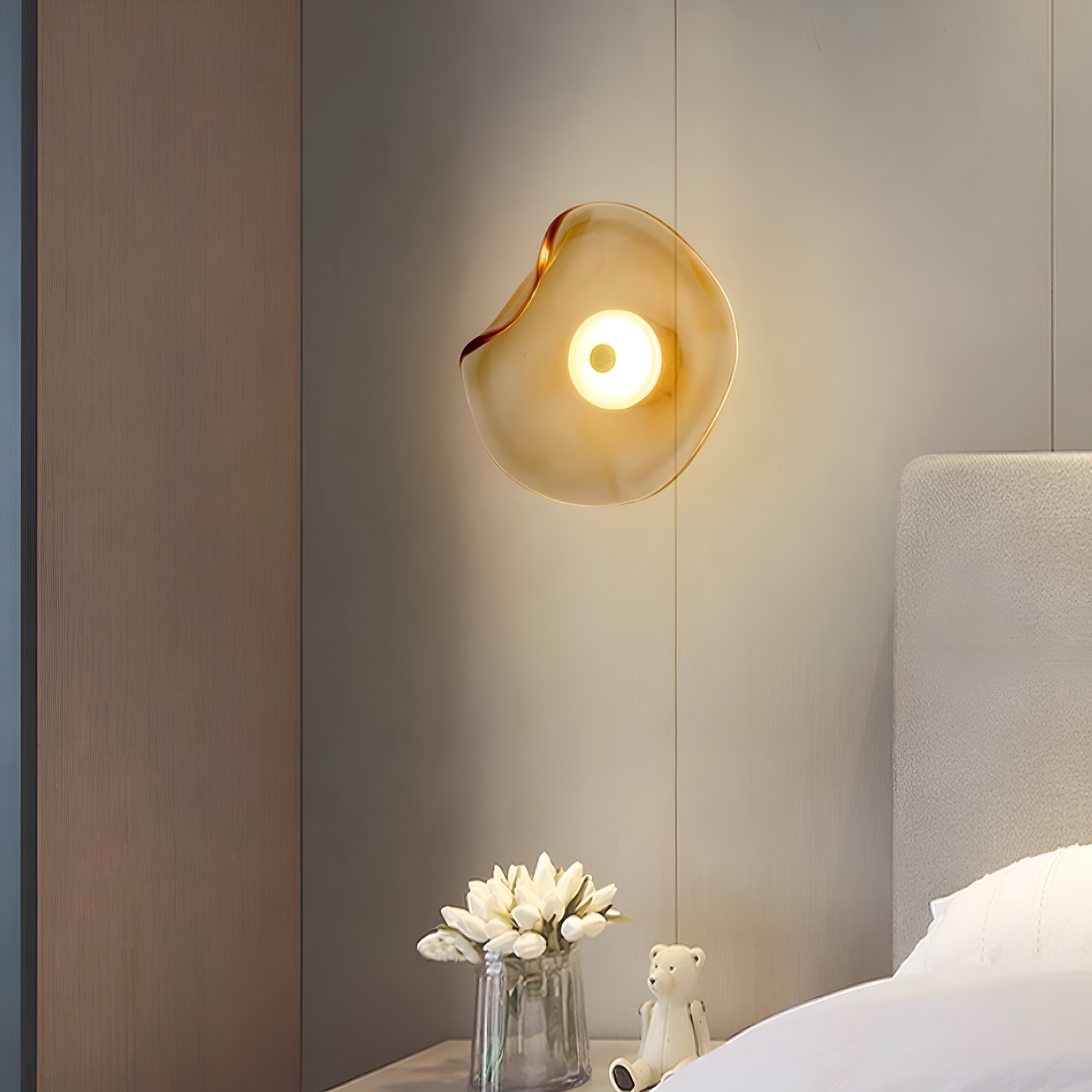Wabi-Sabi Organic Wall Sconce with Sculptural Japandi Design