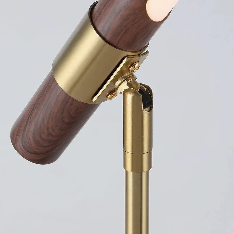 Modern Desk Lamp with Metal and Wood Bar Light