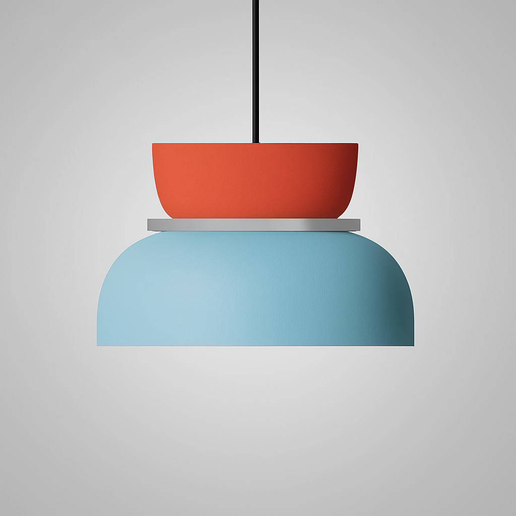 Modern Dome Pendant Light with Color Layers