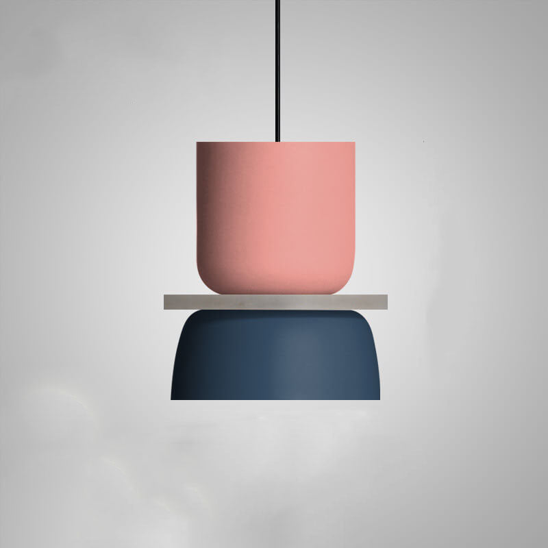 Modern Dome Pendant Light with Color Layers