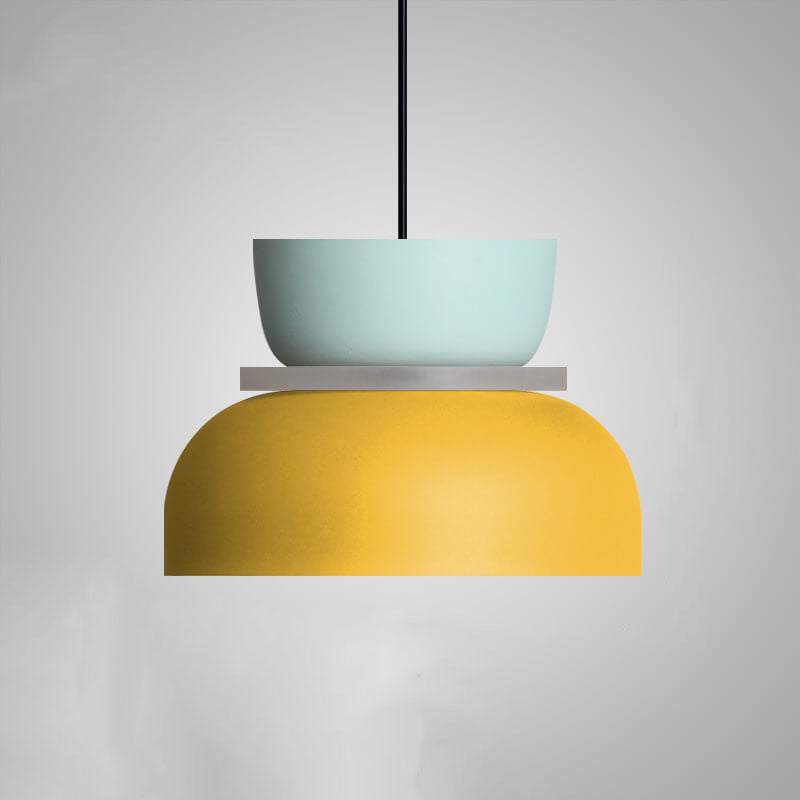 Modern Dome Pendant Light with Color Layers