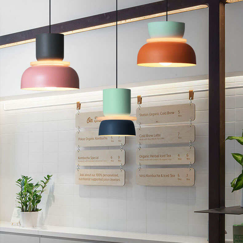 Modern Dome Pendant Light with Color Layers