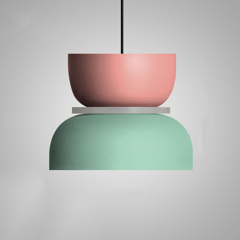 Modern Dome Pendant Light with Color Layers