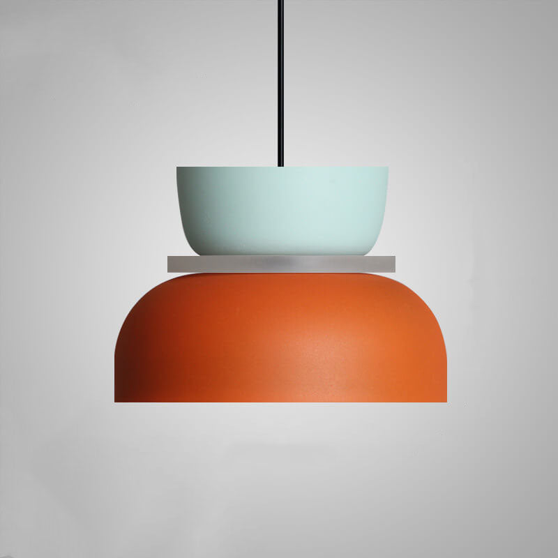 Modern Dome Pendant Light with Color Layers