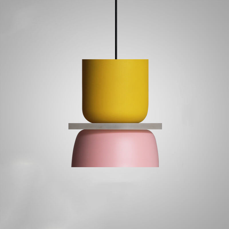Modern Dome Pendant Light with Color Layers