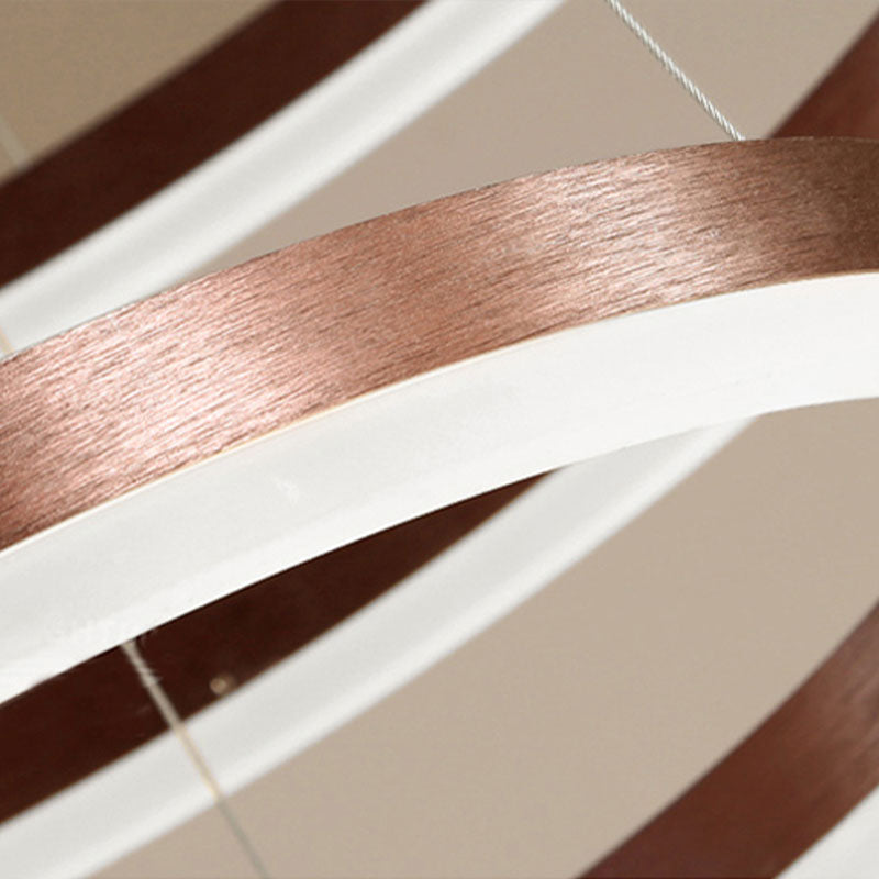 Modern Double Ring Light with LED Halo Design