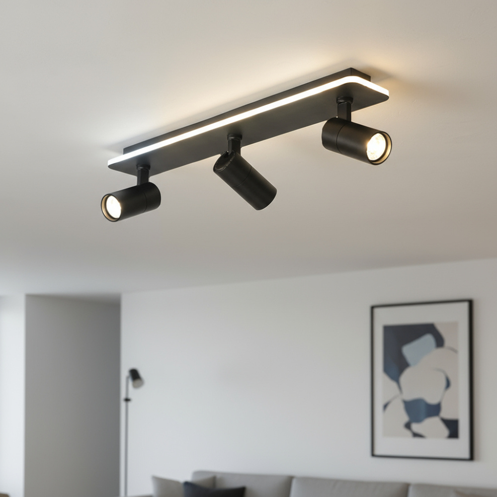 Modern Dual Spotlight Ceiling Bar Light