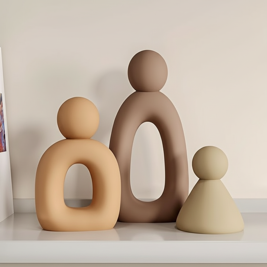 Modern Family Sculpture Set with Minimalist Design