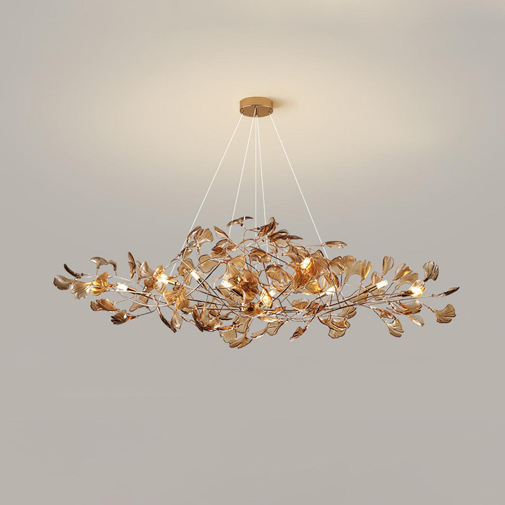 Modern Ginkgo Leaf Dining Room Chandelier with Artistic Design
