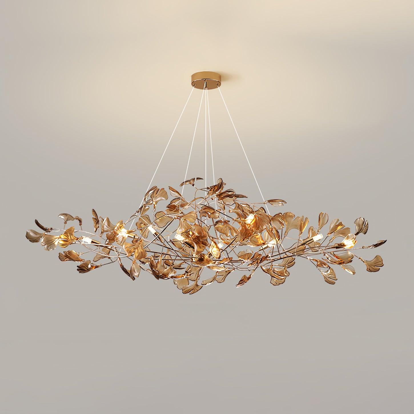 Modern Ginkgo Leaf Dining Room Chandelier with Artistic Design