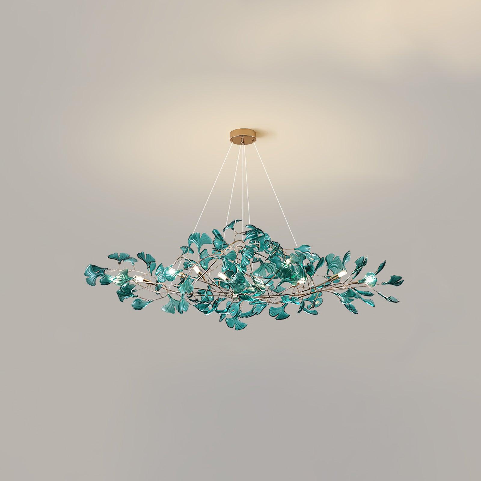 Modern Ginkgo Leaf Dining Room Chandelier with Artistic Design