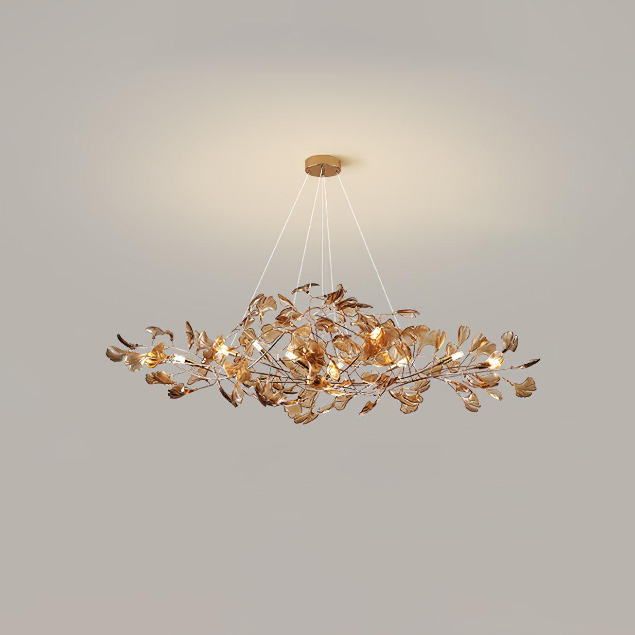 Modern Ginkgo Leaf Dining Room Chandelier with Artistic Design