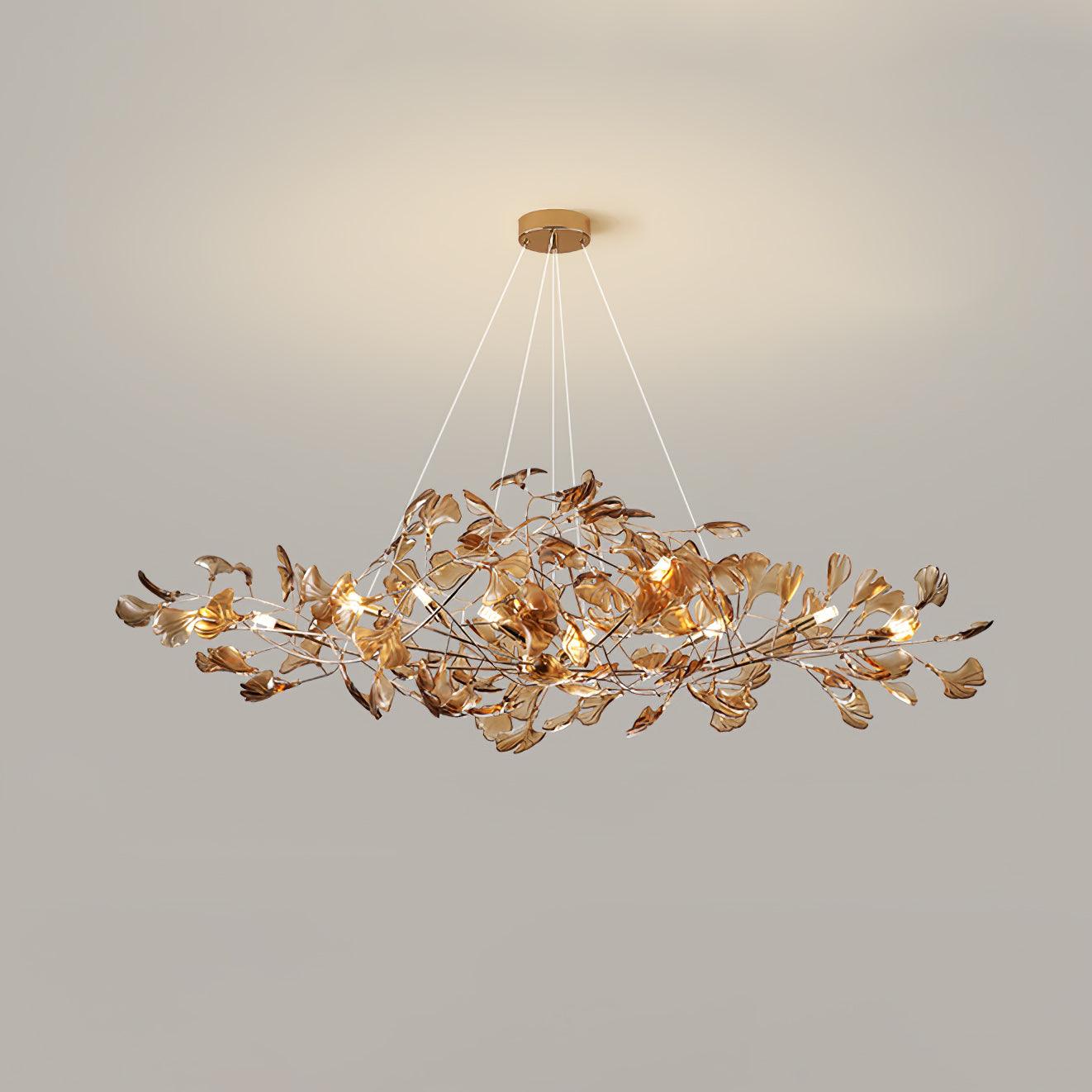Modern Ginkgo Leaf Dining Room Chandelier with Artistic Design