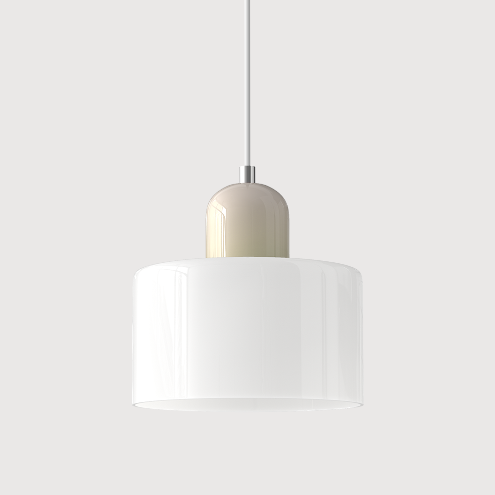 Modern Glass Pendant Light with Glossy Dome Shade